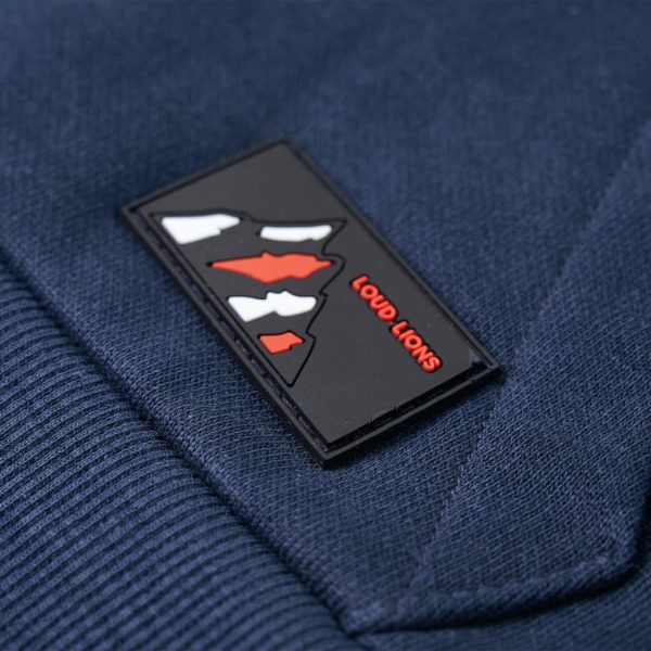 Sweatshirt para criança com capuz azul-marinho mesclado e laranja 140 - Image 6