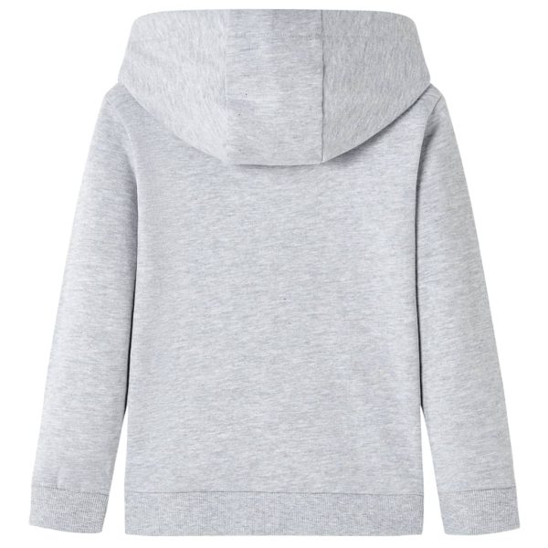 Sweatshirt para criança com capuz cinzento mesclado e laranja 92 - Image 2