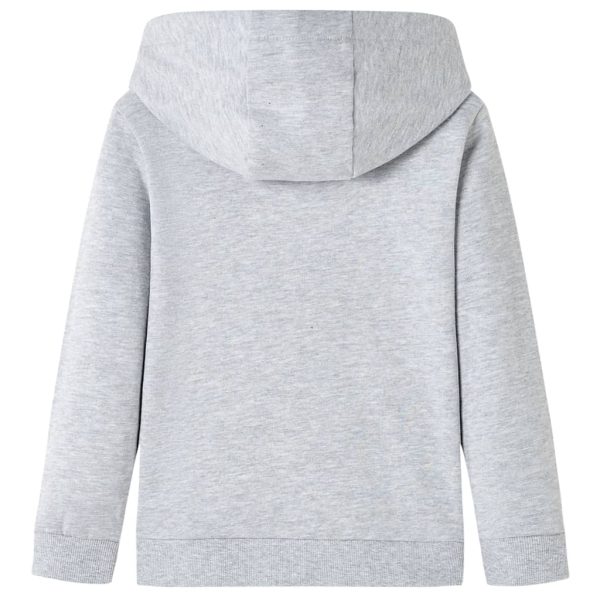 Sweatshirt para criança com capuz cinzento mesclado e laranja 116 - Image 2