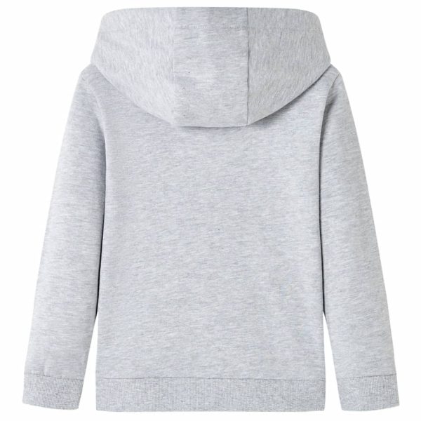 Sweatshirt para criança com capuz cinzento mesclado e laranja 128 - Image 2