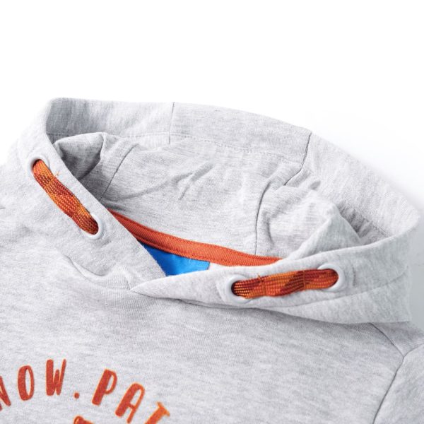 Sweatshirt para criança com capuz cinzento mesclado e laranja 128 - Image 3