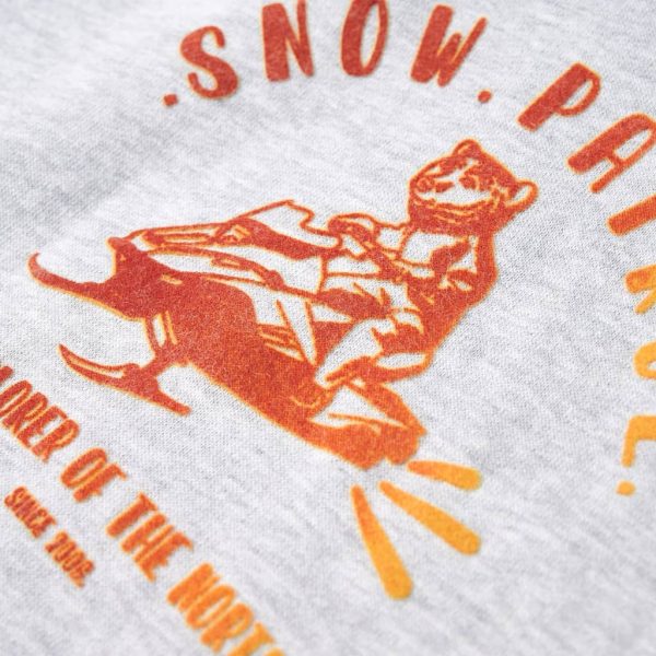 Sweatshirt para criança com capuz cinzento mesclado e laranja 128 - Image 4