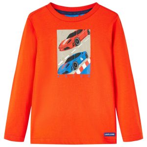 T-shirt de manga comprida para criança laranja brilhante 128
