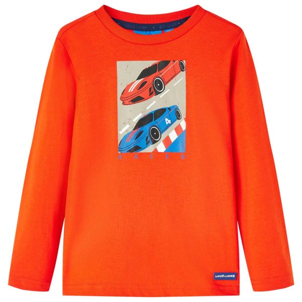 T-shirt de manga comprida para criança laranja brilhante 128