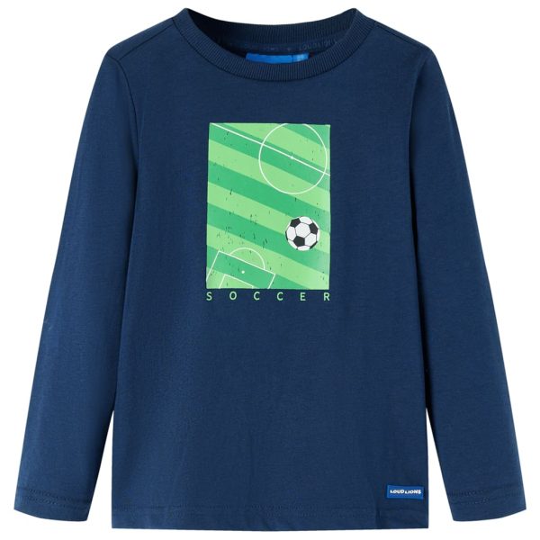 T-shirt de manga comprida para criança azul-marinho 104