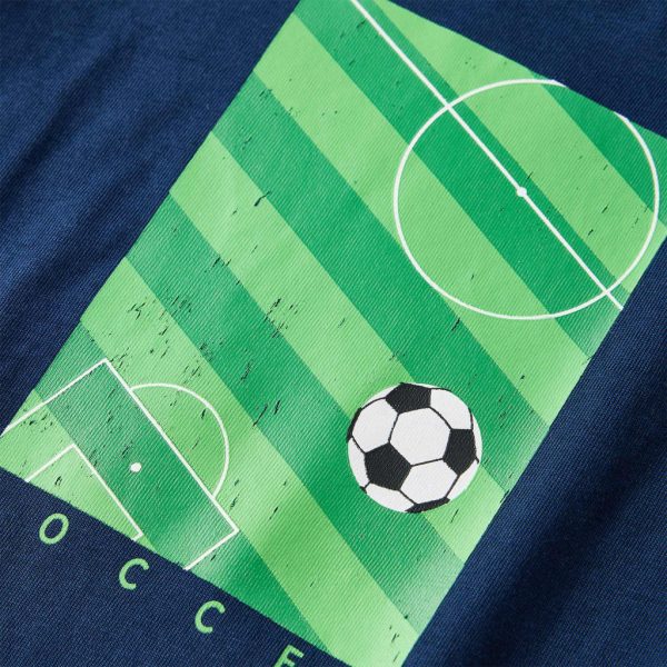T-shirt de manga comprida para criança azul-marinho 104 - Image 4