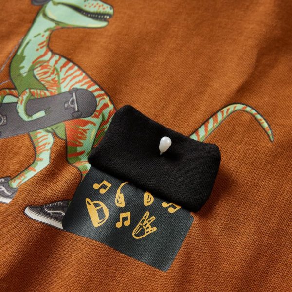 T-shirt de manga comprida para criança cor conhaque 92 - Image 5
