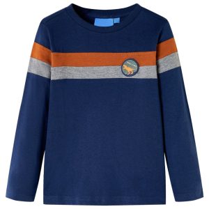 T-shirt de manga comprida para criança azul-marinho 104