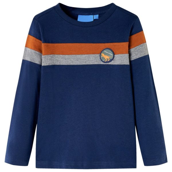 T-shirt de manga comprida para criança azul-marinho 104