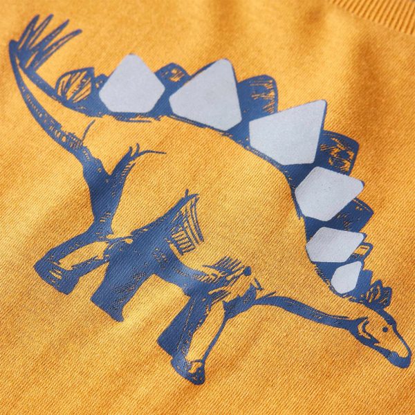 T-shirt de manga comprida para criança ocre-escuro 104 - Image 4