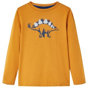 T-shirt de manga comprida para criança ocre-escuro 116