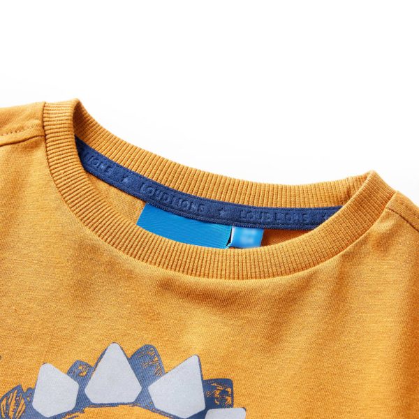 T-shirt de manga comprida para criança ocre-escuro 116 - Image 3
