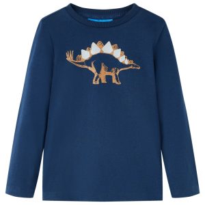 T-shirt de manga comprida para criança azul-marinho 104