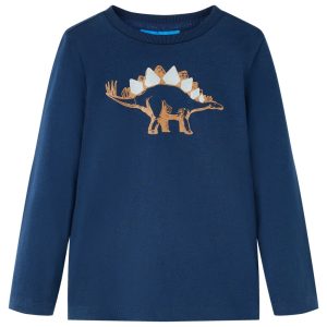 T-shirt de manga comprida para criança azul-marinho 116