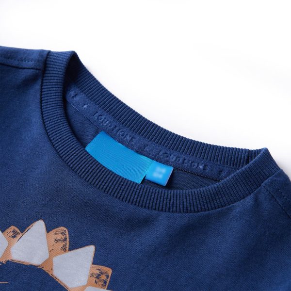 T-shirt de manga comprida para criança azul-marinho 116 - Image 3