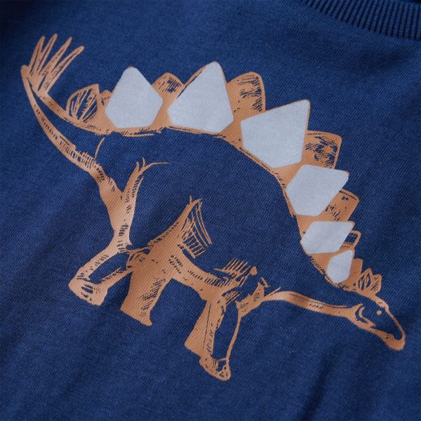 T-shirt de manga comprida para criança azul-marinho 116 - Image 4