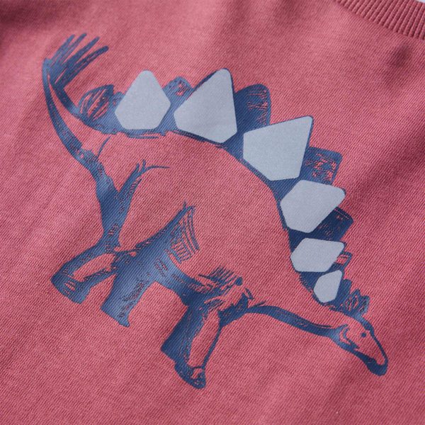 T-shirt de manga comprida para criança vermelho-escuro 92 - Image 4