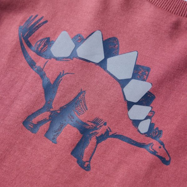 T-shirt de manga comprida para criança vermelho-escuro 116 - Image 4