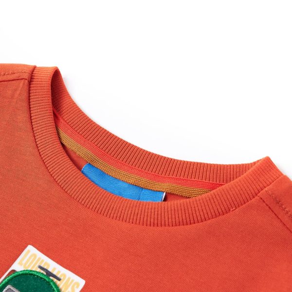 T-shirt de manga comprida para criança laranja 92 - Image 3