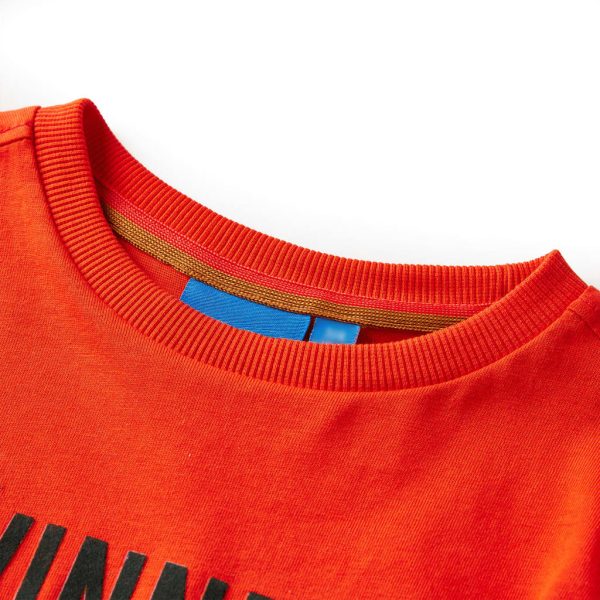 T-shirt de manga comprida para criança laranja brilhante 92 - Image 3