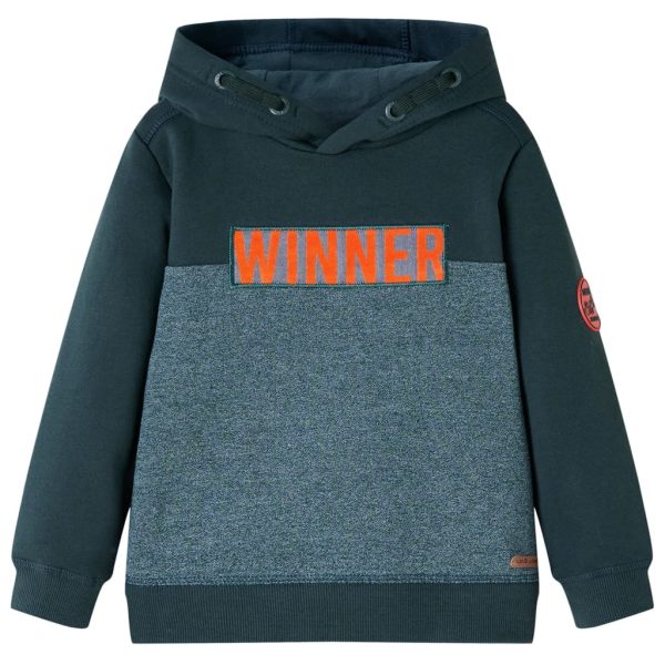 Sweatshirt com capuz verde-escuro 128