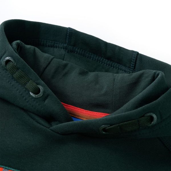 Sweatshirt com capuz verde-escuro 140 - Image 3