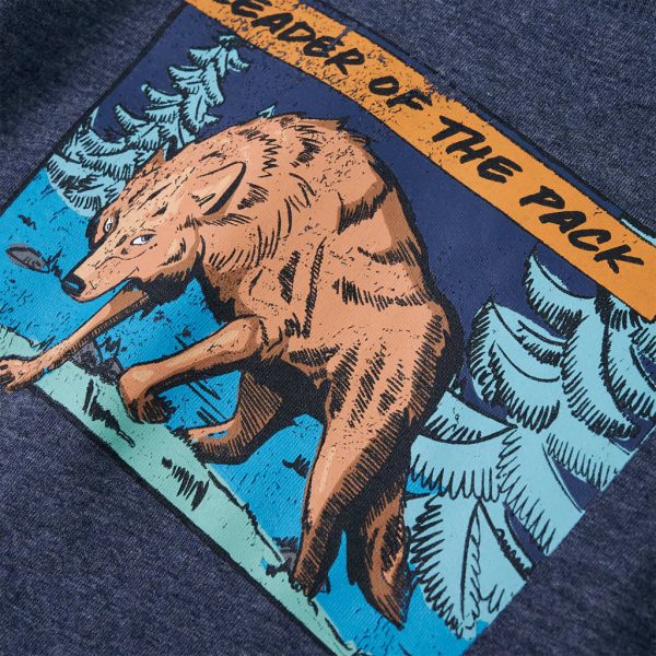T-shirt de manga comprida para criança azul-escuro mesclado 92 - Image 4