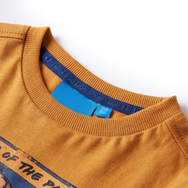 T-shirt de manga comprida para criança ocre-escuro 92 - Image 3