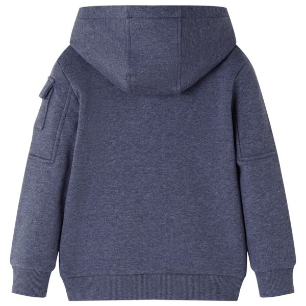 Sweatshirt para criança com capuz e fecho azul-escuro mesclado 104 - Image 2
