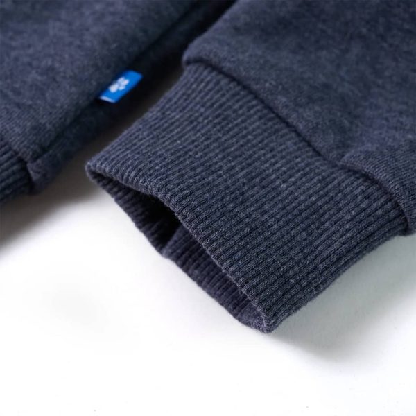 Sweatshirt para criança com capuz e fecho azul-escuro mesclado 140 - Image 7