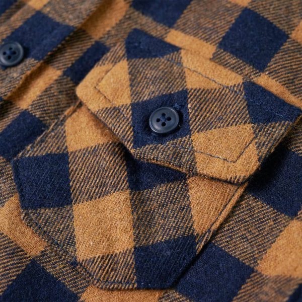 Camisa de xadrez para criança conhaque e azul 92 - Image 4