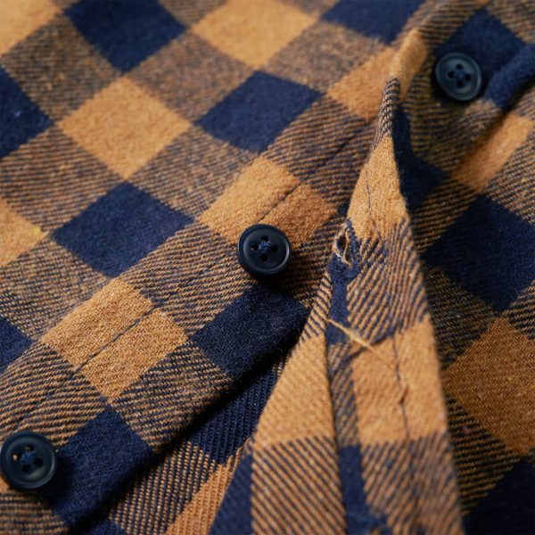 Camisa de xadrez para criança conhaque e azul 92 - Image 6