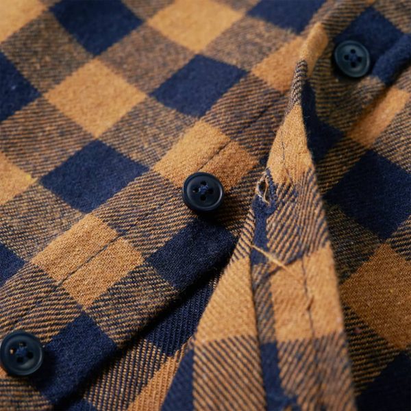 Camisa de xadrez para criança conhaque e azul 116 - Image 6