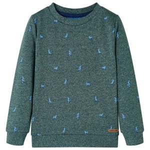 Sweatshirt para criança verde-escuro mesclado 116