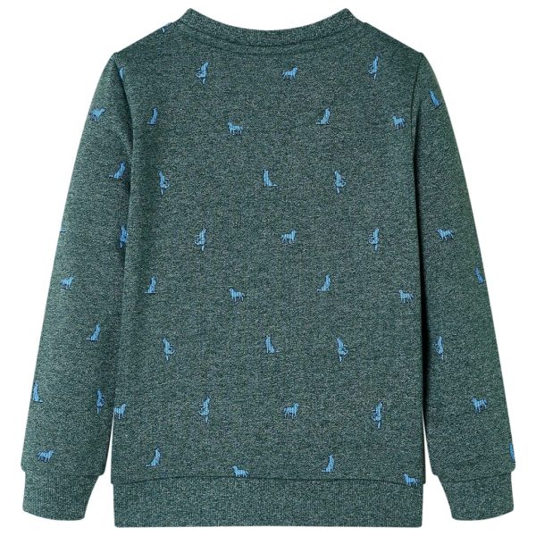 Sweatshirt para criança verde-escuro mesclado 116 - Image 2