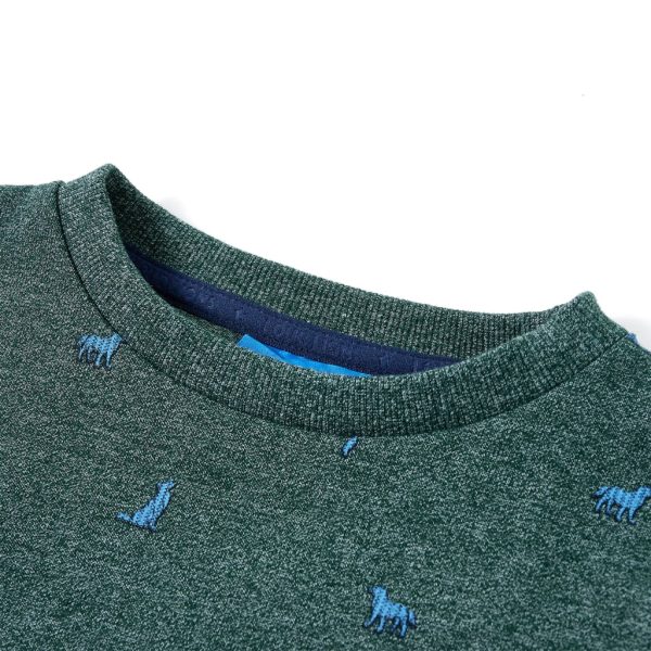 Sweatshirt para criança verde-escuro mesclado 128 - Image 3