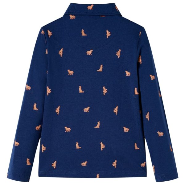 Camisa de criança azul-marinho 128 - Image 2