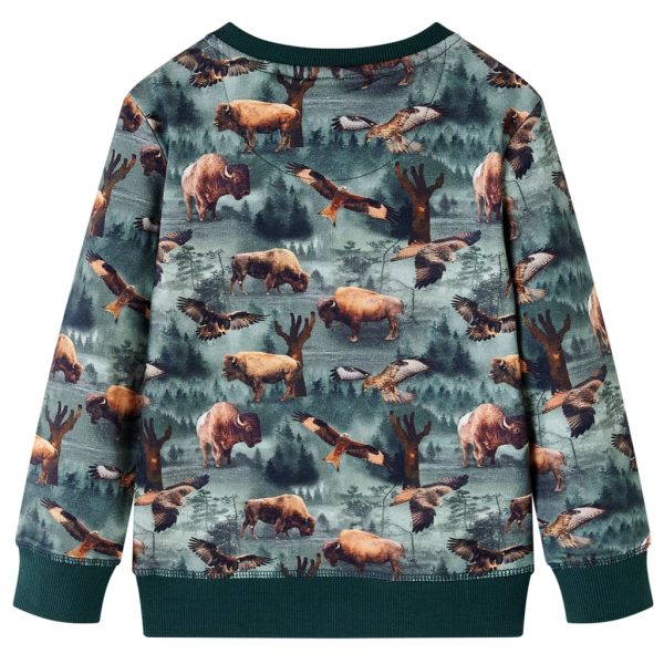 Sweatshirt para criança verde-escuro 128 - Image 2
