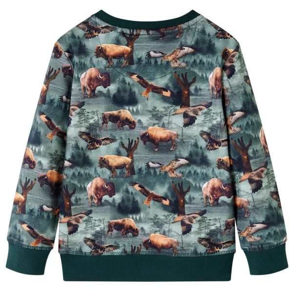 Sweatshirt para criança verde-escuro 140 - Image 2