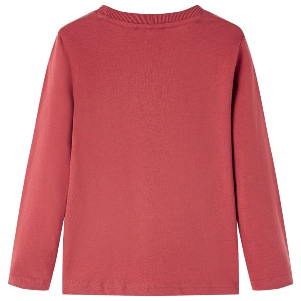 T-shirt de manga comprida para criança vermelho queimado 92 - Image 2