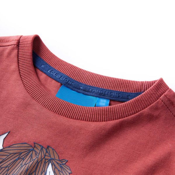 T-shirt de manga comprida para criança vermelho queimado 92 - Image 3