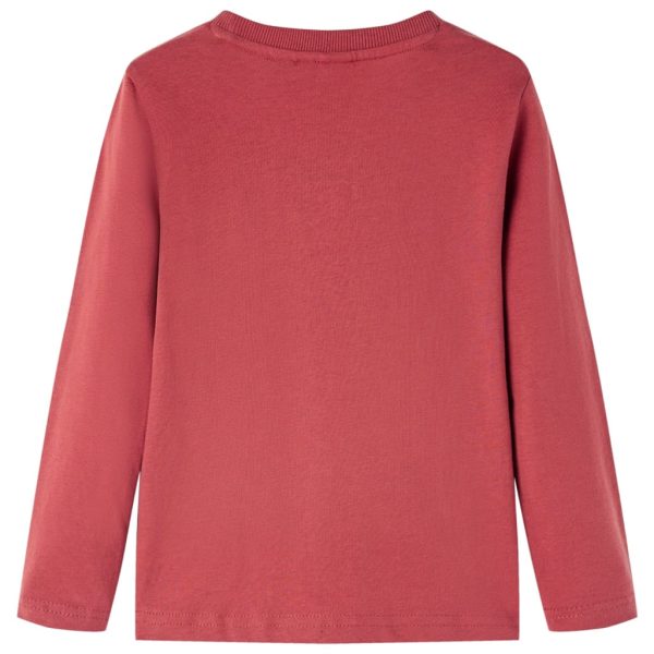 T-shirt de manga comprida para criança vermelho queimado 128 - Image 2