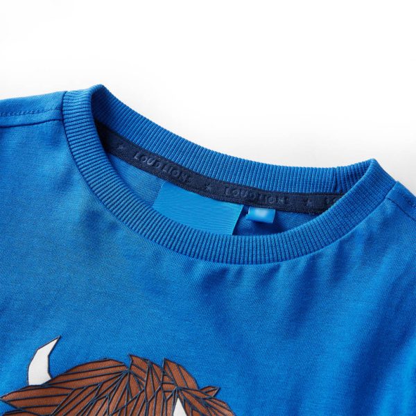 T-shirt de manga comprida para criança azul-cobalto 140 - Image 3