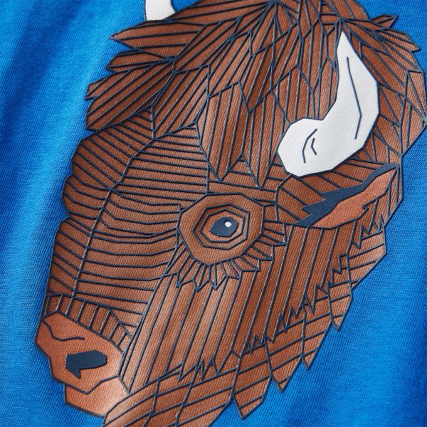 T-shirt de manga comprida para criança azul-cobalto 140 - Image 4