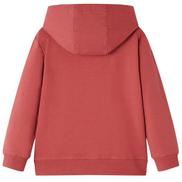 Sweatshirt infantil com capuz vermelho-queimado 104 - Image 2