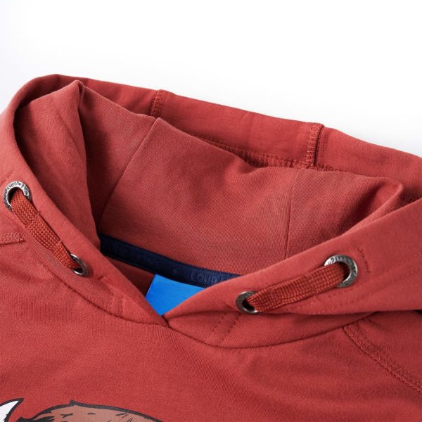 Sweatshirt infantil com capuz vermelho-queimado 104 - Image 3