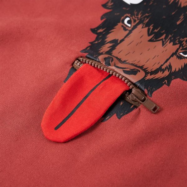 Sweatshirt infantil com capuz vermelho-queimado 104 - Image 5