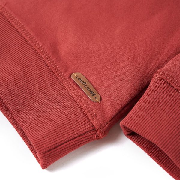 Sweatshirt infantil com capuz vermelho-queimado 116 - Image 6
