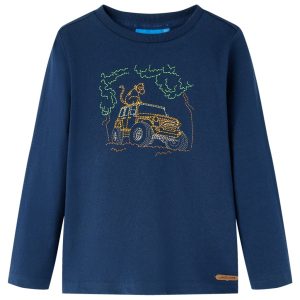 T-shirt de manga comprida para criança azul-marinho 92