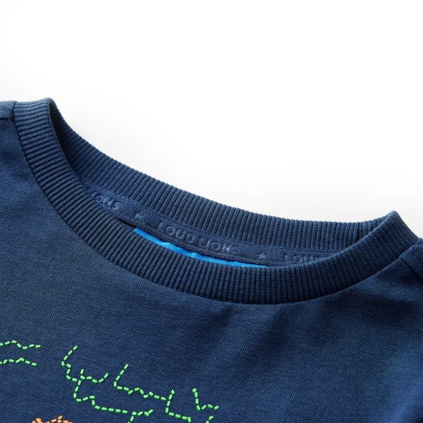T-shirt de manga comprida para criança azul-marinho 128 - Image 3